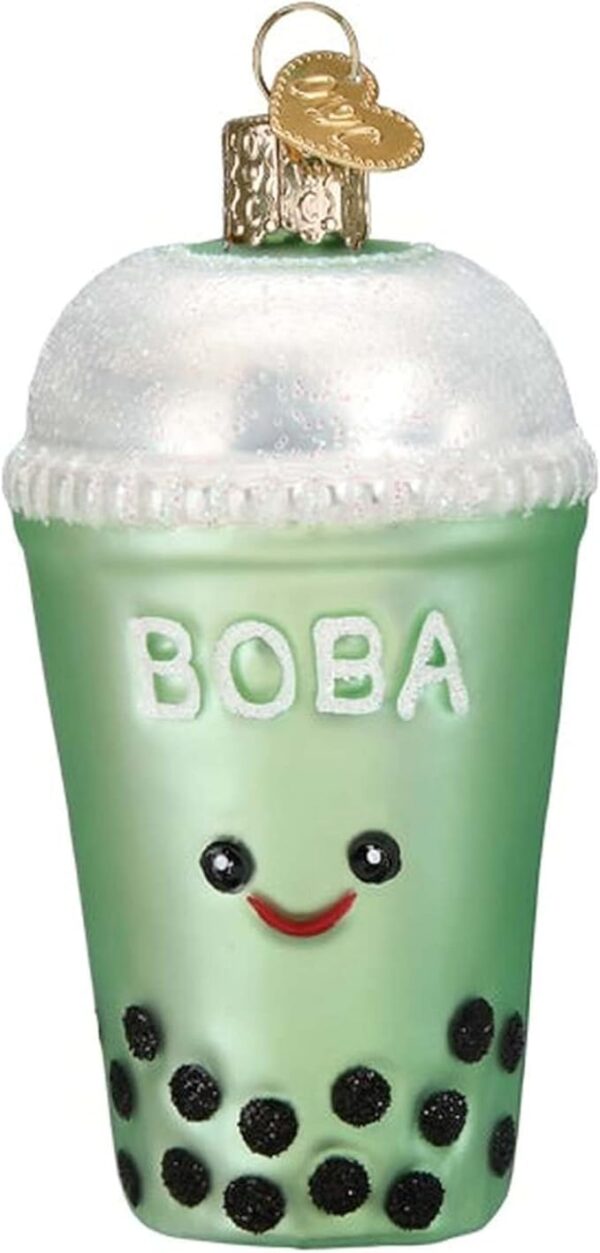 Old World Christmas Boba Tea Glass