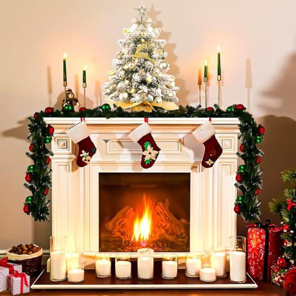 Small Christmas Tree with Lights,Flocked - Image 2