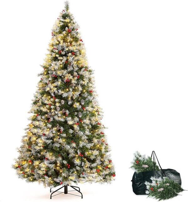 Green Flocked Artificial Holiday Christmas Tree for Home