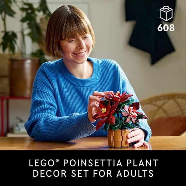 LEGO Icons Poinsettia Building Set - Artificial - Image 3