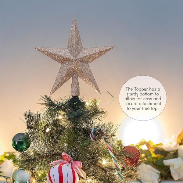 Ornativity Glitter Star Tree Topper - Christmas Decorative - Image 2